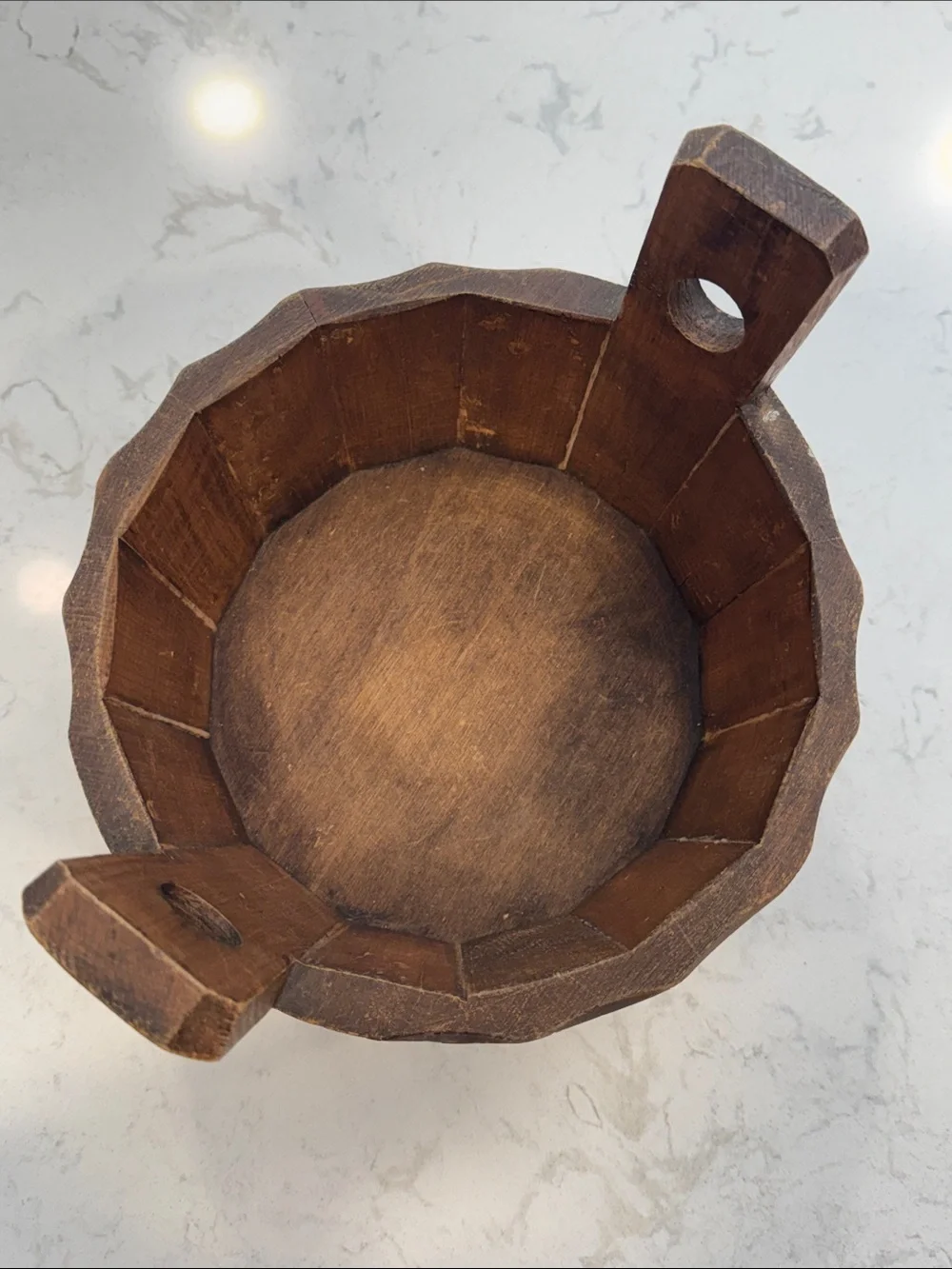 Rose Floral Vintage Wooden Decorative Bowl Wash Tube Tole Planter